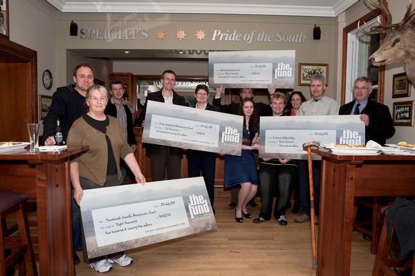 Winners at the cheque presentation at Speight's Brewery